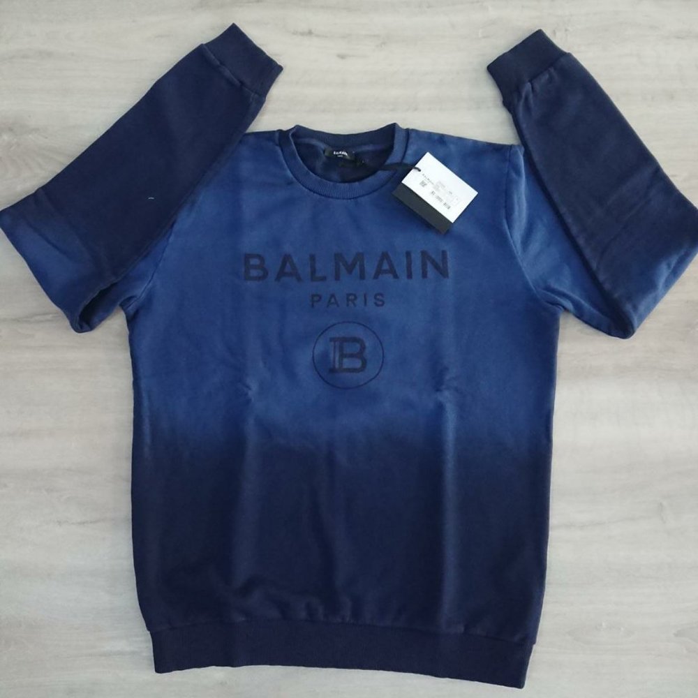 Balmain Men Navy Blue Sweatshirt